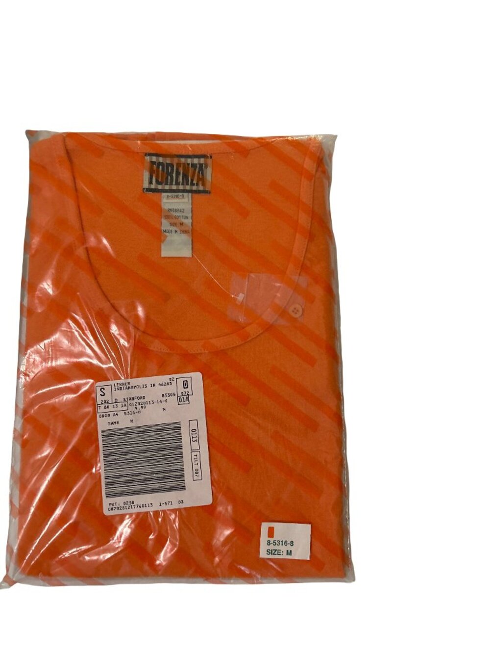 NWT Vintage 90s Forenza Top Womens Medium Orange 100% Cotton Scoop Neck Rare